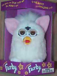 Solid White Furby with BROWN eyes