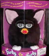 Solid Black Furby with GREY eyes