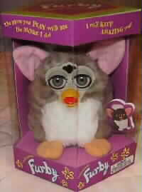 Grey & White Tuxedo Furby with GREY eyes