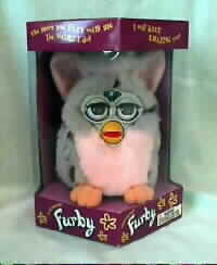 Pink & Grey Tuxedo Furby with GREY eyes
